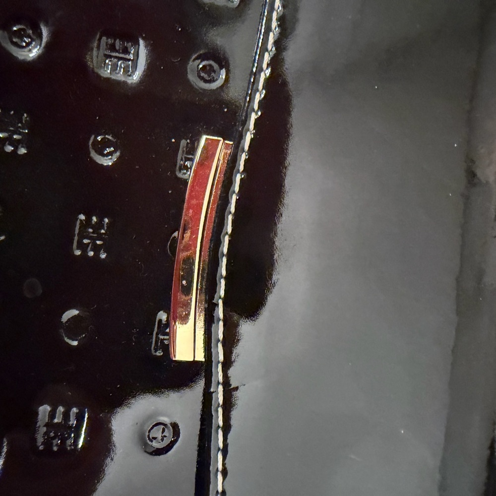 Arcadia Glossy Black Embossed Crossbody Bag - Picture 7 of 10